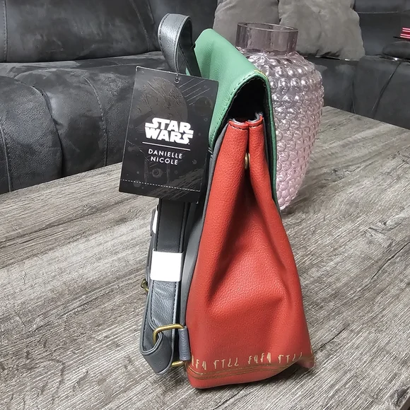 Disney Star Wars Danielle Nicole Boba FetStar Wars Green, Red, and Gray Backpack Star Wars Danielle Nicole Backpack Disney Boba Fett  main image 2